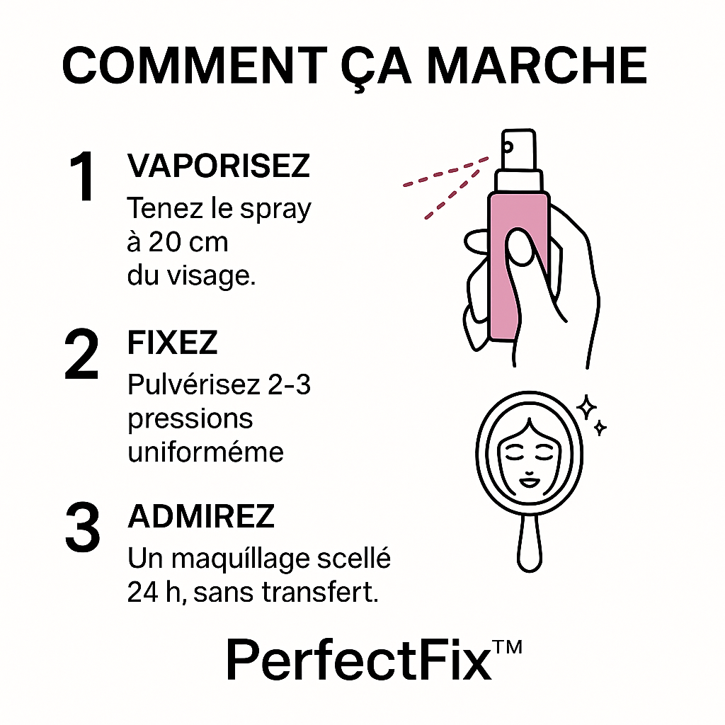 PerfectFix™- Maquillage Figé 24h, Zéro Retouche